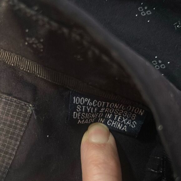 Mens Panhandle Slim Rough Stock Long Sleeve Navy‎ Print Snap Western Shirt - Picture 8 of 9